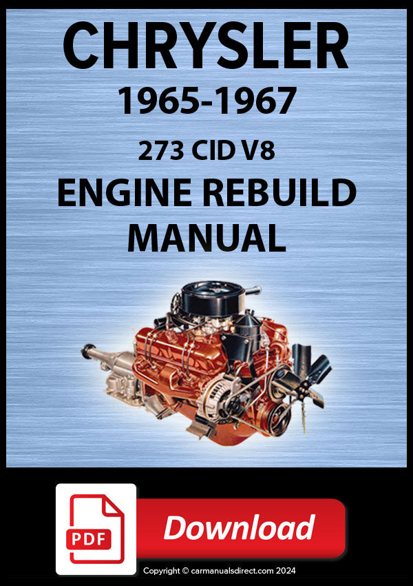 CHRYSLER Valiant 273 CID V8 Engine Overhaul Manual | PDF Download | carmanualsdirect