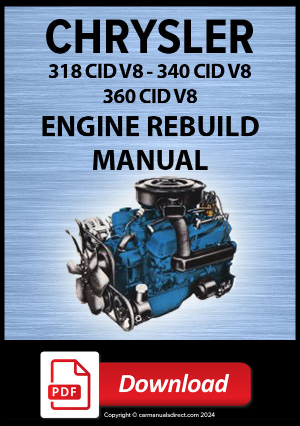 CHRYSLER 318 – 340 - 360 V8 Overhaul Workshop Manual | PDF Download | carmanualsdirect