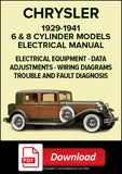 CHRYSLER 6 & 8 Cylinder Models 1929-1941 Electrical Manual | PDF Download