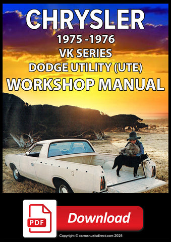 DODGE 1975-76 Ute Utility VK Series  Workshop Manual | PDF Download | carmanualsdirect