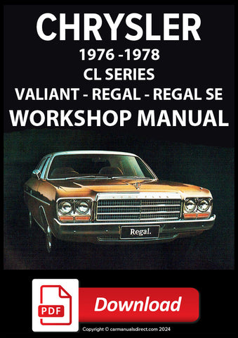 CHRYSLER 1976-78 Valiant and Regal CL Series Workshop Manual | PDF Download | carmanualsdirect