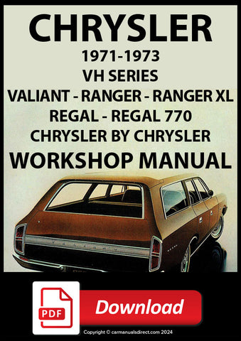 CHRYSLER 1972-1973 Valiant and Regal VH Series Workshop Manual | PDF Download | carmanualsdirect