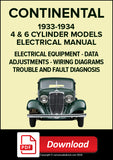 CONTINENTAL 4 & 6 Cylinder Models 1933-1934 Electrical Manual | PDF Download