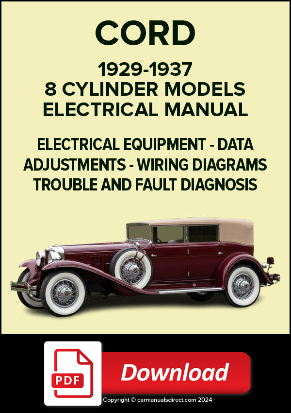 CORD L29, 810 & 812 Models 1929-1937 Electrical Manual | PDF Download