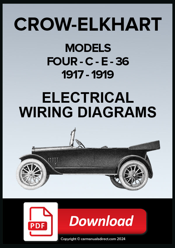 Crow-Elkhart Models Four, C, E, 36 Electrical Wiring Diagram 1917-1919 | PDF Download