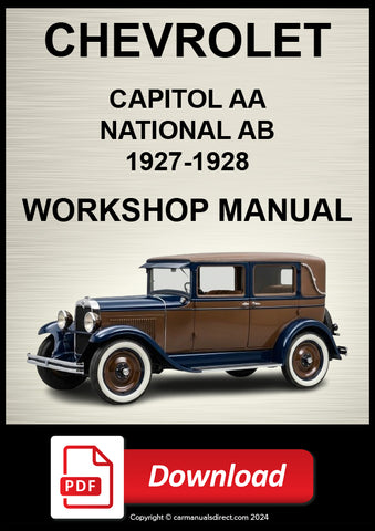 Chevrolet 1927-1928 Capitol AA & National AB Repair Manual | PDF Download