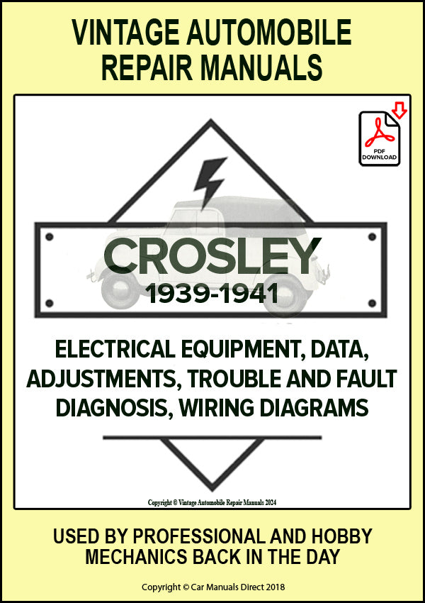 CROSLEY 1939-1941 MODEL A and MODEL CB41 Automotive Electrical Manual | PDF Download | carmanualsdirect 