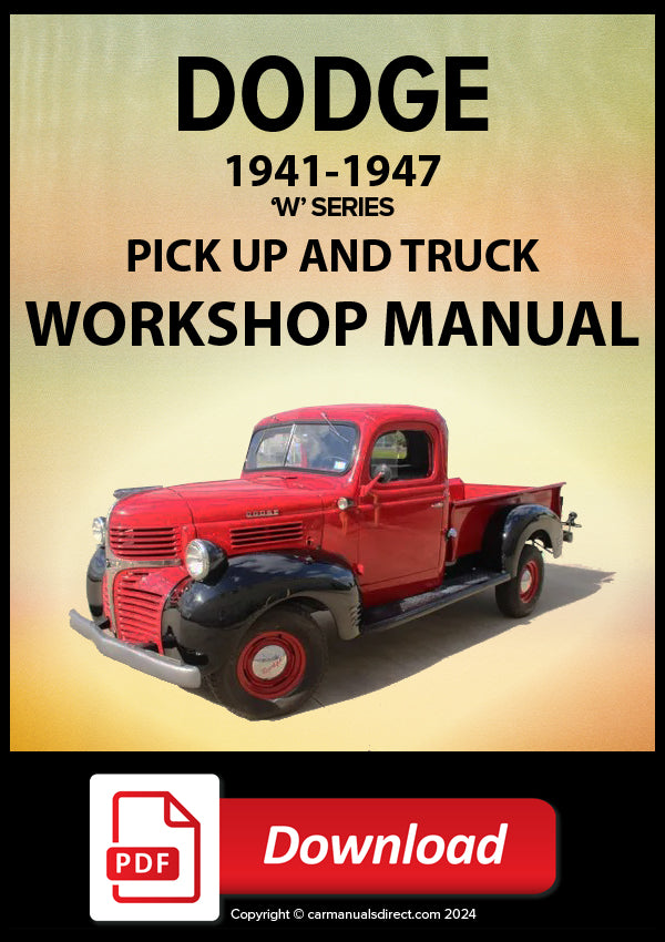 Cover for Dodge 1941-1947 W Series pickup and truck Workshop Manual