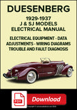 DUESENBERG J & SJ Models 1929-1937 Electrical Manual | PDF Download
