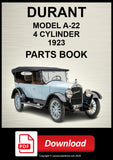 Durant Model A-22 Four Cylinder 1923 Parts Book | PDF Download