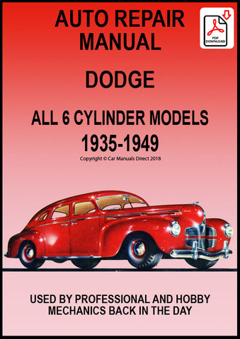 DODGE Six USA &amp; Canada All Models 1935-1949 Workshop Manual | PDF Download | carmanualsdirect