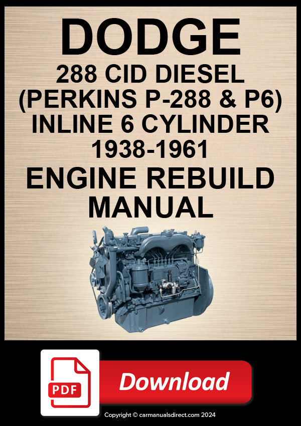 Perkins P6 P6.288 288.6 CID Inline 6 Diesel Engine Rebuild Manual | PDF Download