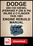 Perkins P6 P6.288 288.6 CID Inline 6 Diesel Engine Rebuild Manual | PDF Download