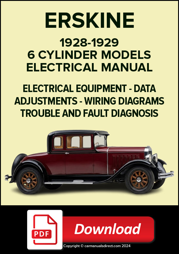 ERSKINE 6 Cylinder Models 1929-1930 Electrical Manual | PDF Download