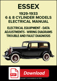 ESSEX 6 & 8 Cylinder Models 1929-1933 Electrical Manual | PDF Download