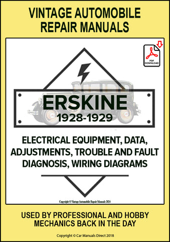 ERSKINE 1929-1930 Automotive Electrical Manual for MODEL 52 and DYNAMIC MODEL 53 | PDF Download | carmanualsdirect