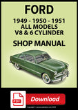 1949, 1950. 1951 FORD Custom & Deluxe 6 and V8 Shop Manual | PDF Download 