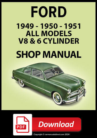 1949, 1950. 1951 FORD Custom & Deluxe 6 and V8 Shop Manual | PDF Download 