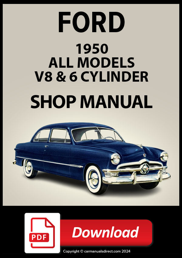 1950 FORD Custom & Deluxe 6 and V8 Shop Manual | PDF Download 