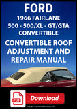 FORD Fairlane 1966 Convertible Top Adjustment and Repair Manual | PDF Download