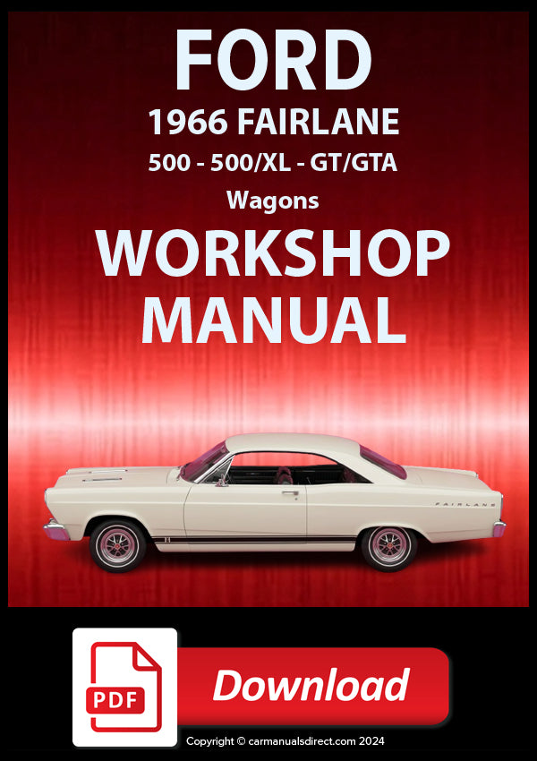 Ford Fairlane 1966 Workshop Service Repair manual. Suites allmodels. PDF Download