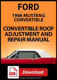 FORD Mustang 1966 Convertible Top Adjustment and Repair Manual | PDF Download