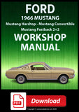 FORD Mustang Hardtop, Fastback 2+2 and Convertible 1966 Shop Manual | PDF Download