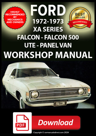 FORD XA Falcon, Falcon 500 Ute and Panel Van 1972-1973 Workshop Manual | PDF Download | carmanualsdirect