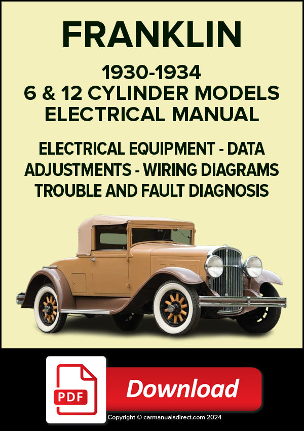 FRANKLIN 6 & V12 Models 1930-1934 Electrical Manual | PDF Download