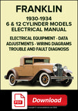 FRANKLIN 6 & V12 Models 1930-1934 Electrical Manual | PDF Download