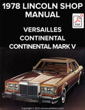 LINCOLN 1978 Versailles - Continental - Continental Mark V Genuine Comprehensive Workshop Manual | PDF Download | carmanualsdirect