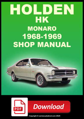 HOLDEN HK Monaro 1968-1969 Workshop Service Repair Manual PDF Download