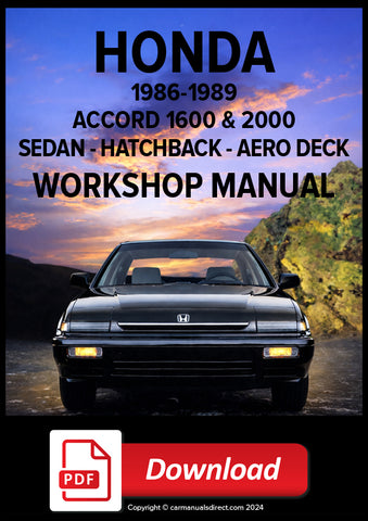 HONDA Accord 1600 and 2000 1986-1989Workshop Manual | PDF Download 