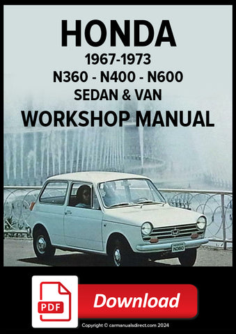 HONDA N360 N400 N600 1967–1973 Workshop Manual PDF Download – Car