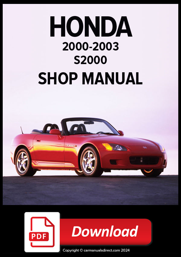 HONDA S2000 Convertible 2000-2003 Workshop Manual | PDF Download 