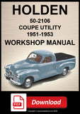 Holden 50-2106 (FX) 1951-1953 Coupe Utility Workshop Manual | PDF Download