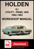Holden EJ Utility & Panel Van 1962–1963 Workshop Manual | PDF Download