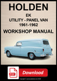 Holden EK Utility & Panel Van 1961–1962 Workshop Manual | PDF Download