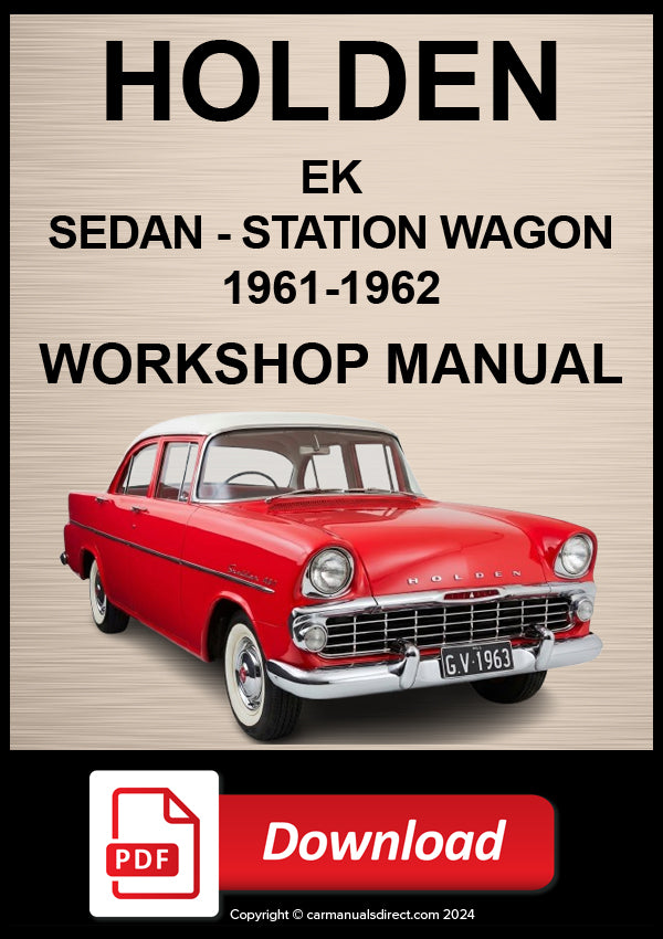 Holden EK Sedan & Station Wagon 1961–1962 Workshop Manual | PDF Download
