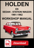 Holden EK Sedan & Station Wagon 1961–1962 Workshop Manual | PDF Download