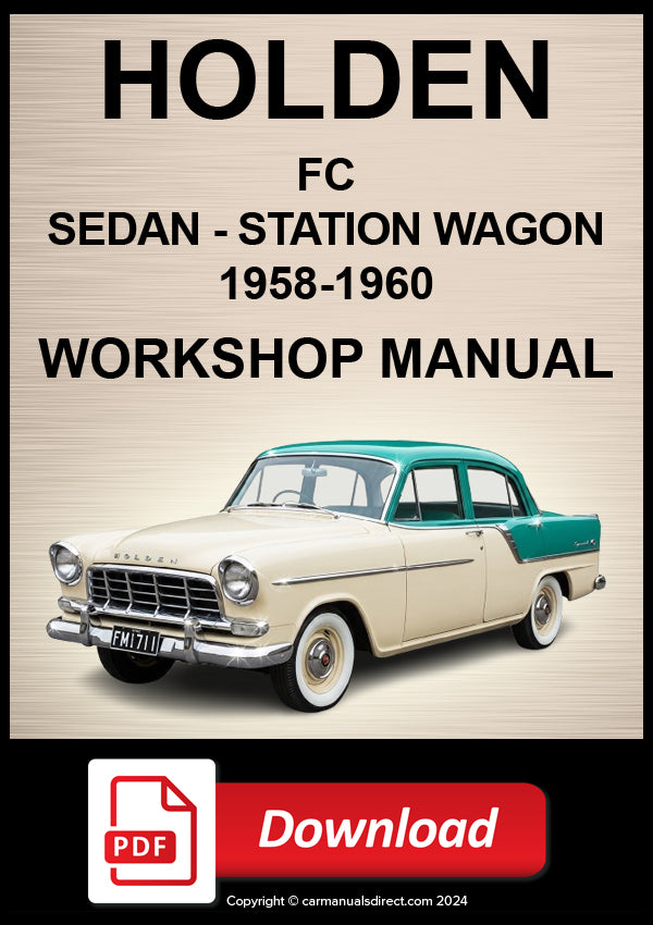 Holden FC Sedan & Station Wagon 1958–1960 Workshop Manual | PDF Download