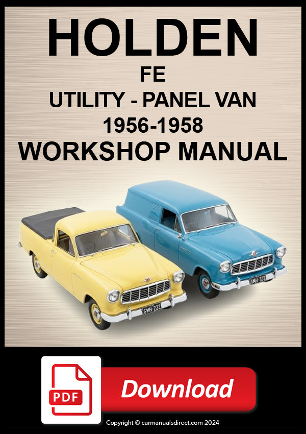 Holden FE Utility & Panel Van 1956–1958 Workshop Manual | PDF Download