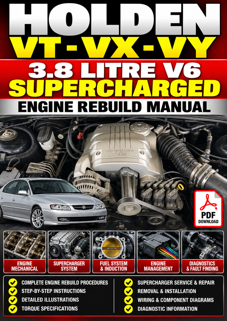 Holden VT-VY 3.8 Litre V6 Supercharged Engine Rebuild Manual | PDF Download