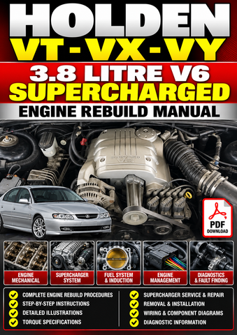 Holden VT-VY 3.8 Litre V6 Supercharged Engine Rebuild Manual | PDF Download