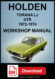 HOLDEN Torana LJ GTR 1972-1974 Workshop Manual | PDF Download