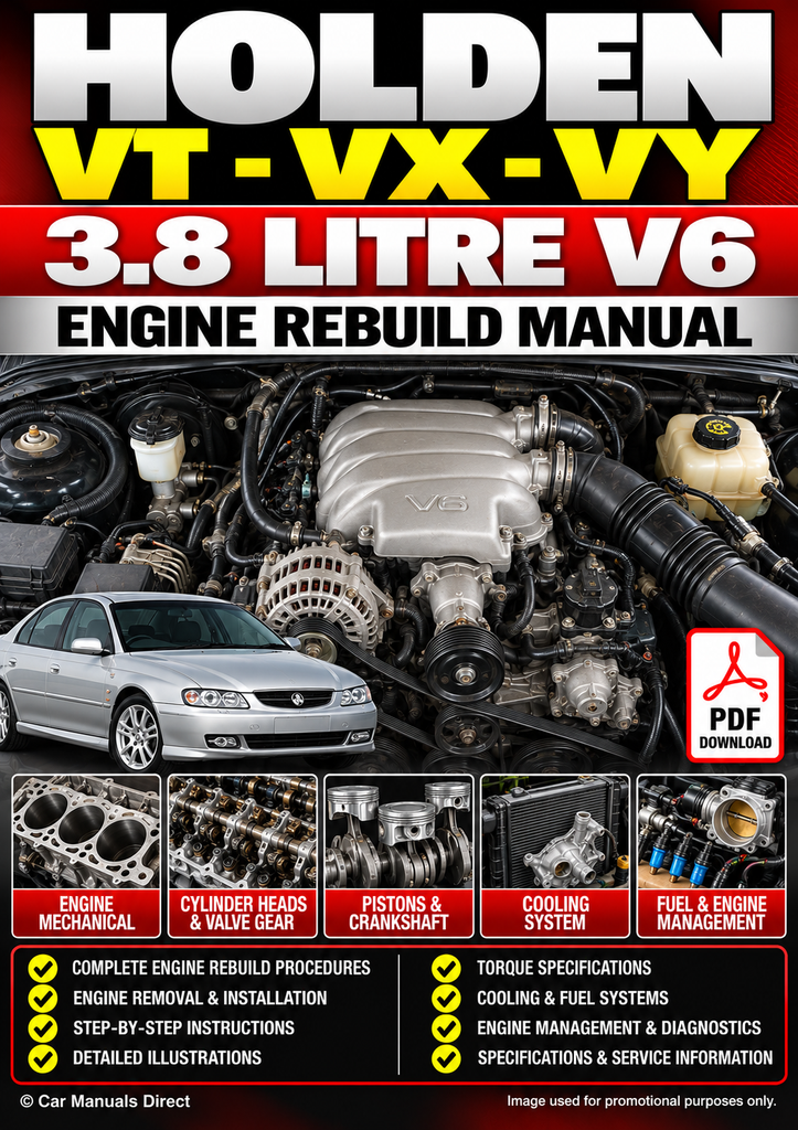 Holden VT-VY 3.8 Litre V6 Engine Rebuild Manual | PDF Download