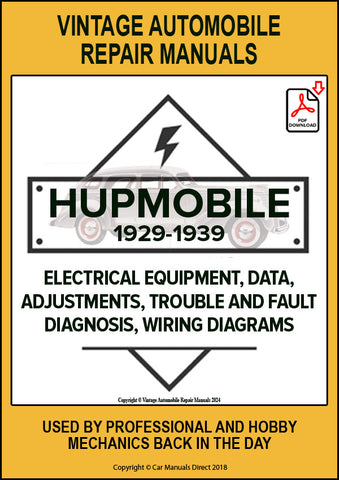 HUPMOBILE 1929-1939 Automotive Electrical Manual for CENTURY, AERODYNAMIC,  SKYLARK, Models M, S, L, C, H, U, D, O, G, N, R, 218, 221, 225, 237, 216, 222, 226, 422, 326, 321, 322, 421, 427, 426, 417, 517, 521, 527, 518, 618, 822 | PDF Download | carmanualsdirect