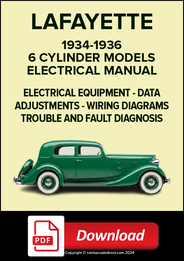 LAFAYETTE 6 Cylinder Models 1934-1936 Electrical Manual | PDF Download
