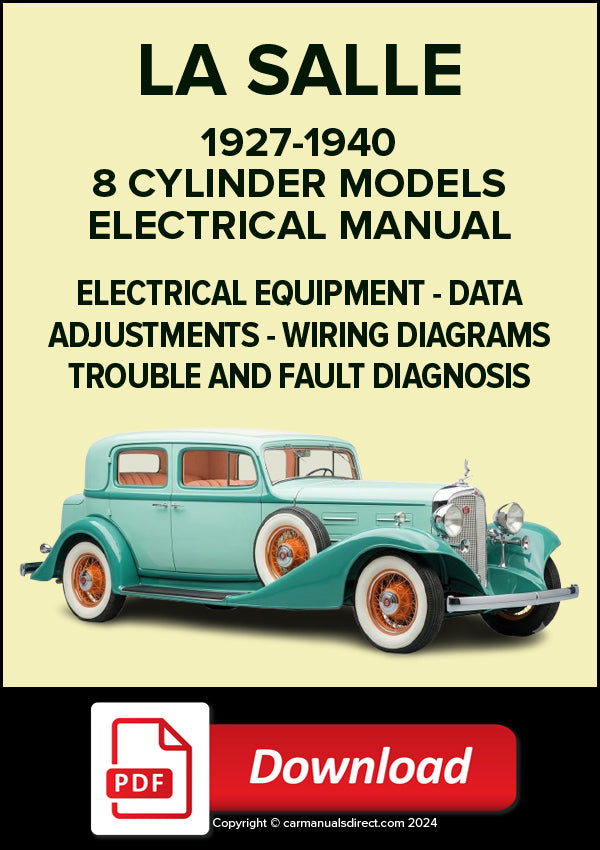 LA SALLE 8 Cylinder Models 1927-1940 Electrical Manual | PDF Download