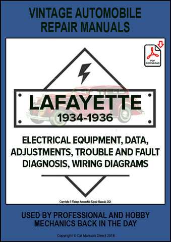 LAFAYETTE 1934-1936 Automotive Electrical Manual for SERIES 110, 3510, 3610, DELUXE 3610 | PDF Download | carmanualsdirect 